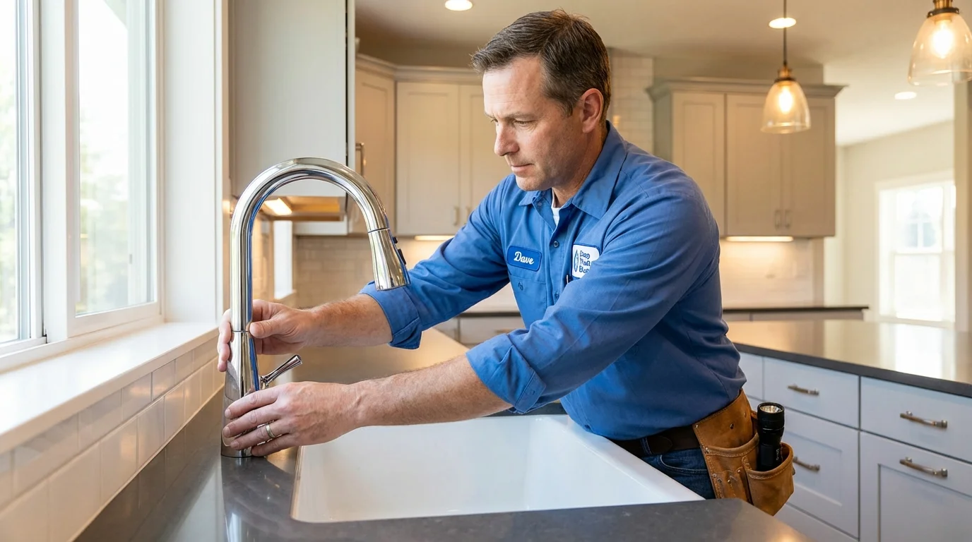 Kitchen faucet installation by Johns Plumbing LLC in New Egypt