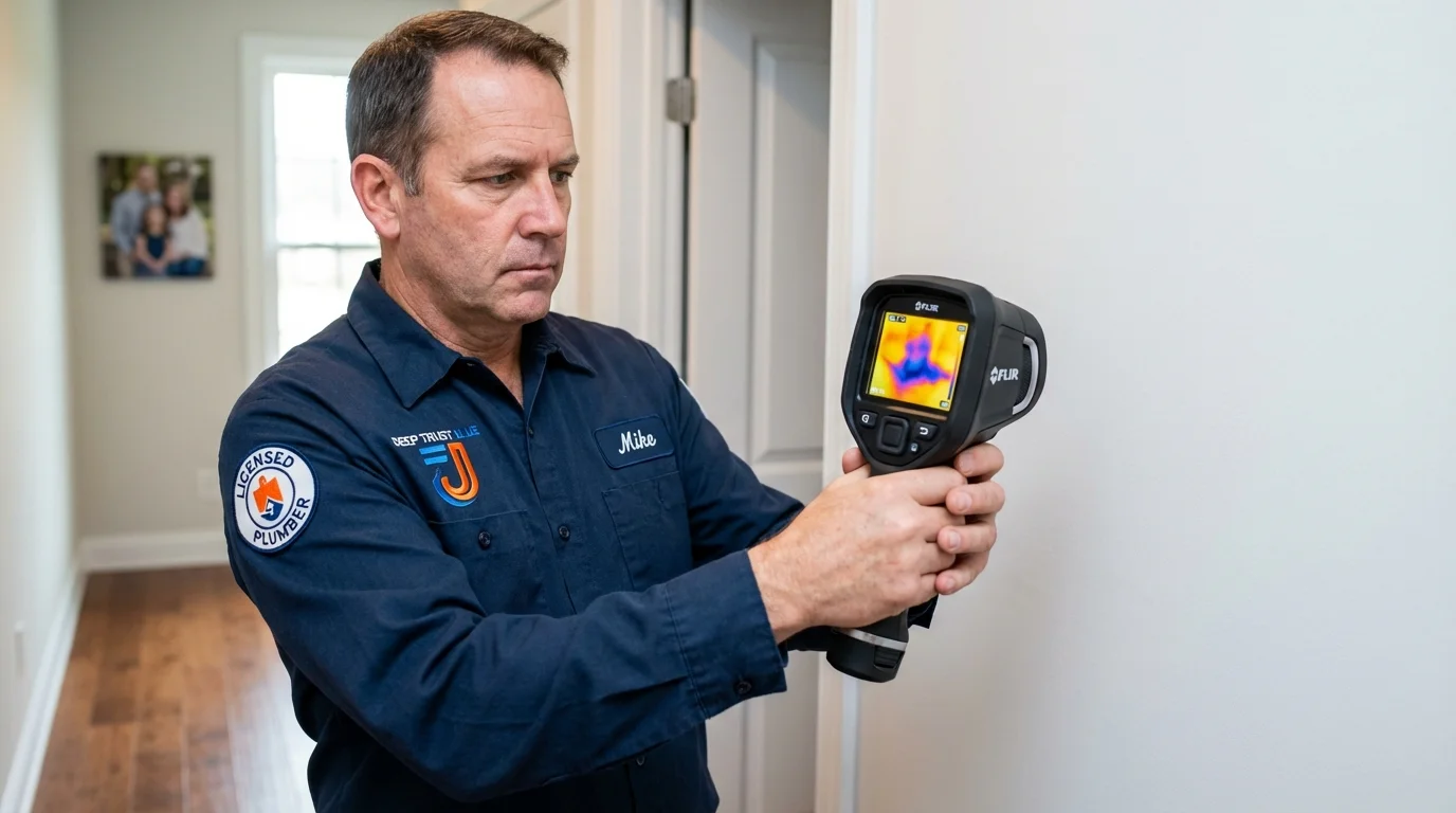 Thermal imaging leak detection by Johns Plumbing LLC in New Egypt